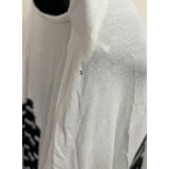 Express Women’s Size Medium Black White Striped Poncho Sleeve Oversized Top - Picture 3 of 8